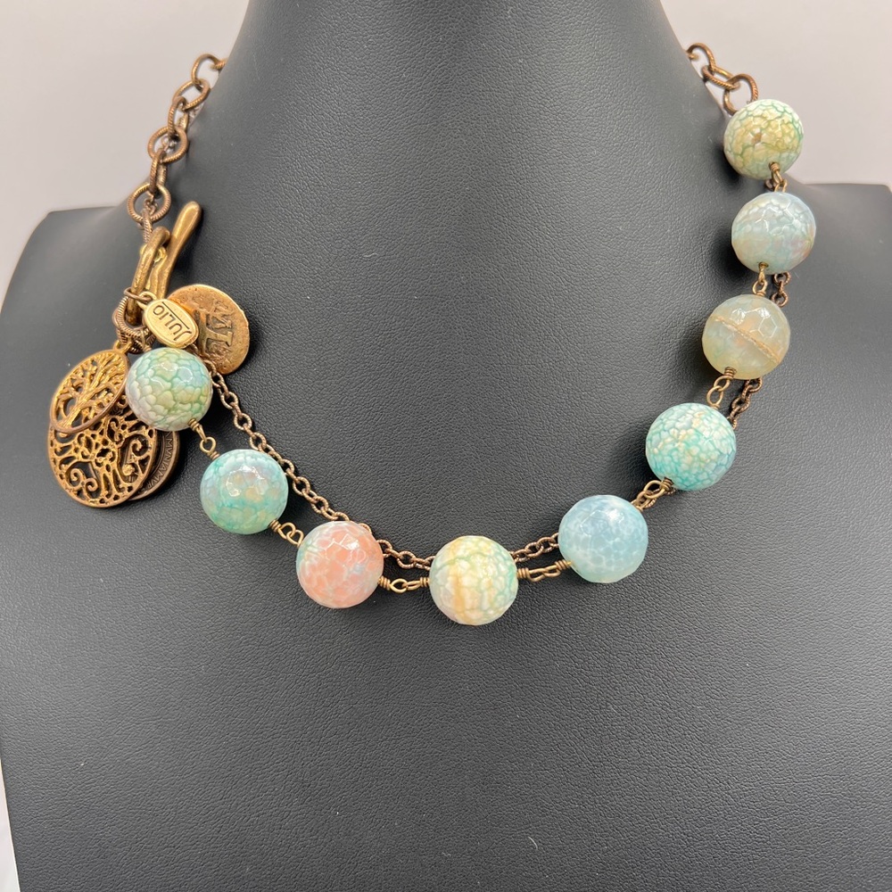JULIO Double Strand Glass Beaded Necklace